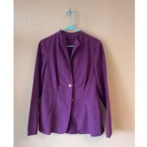 Vintage 80's handmade plum purple single button blazer size M